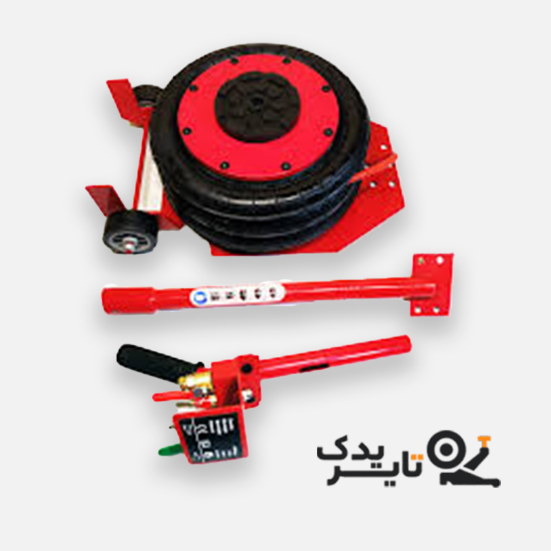 جک سوسماری بادی ظرفیت 3 تن تایر یدک - جک بادی چرخ‌دار و ایمن"